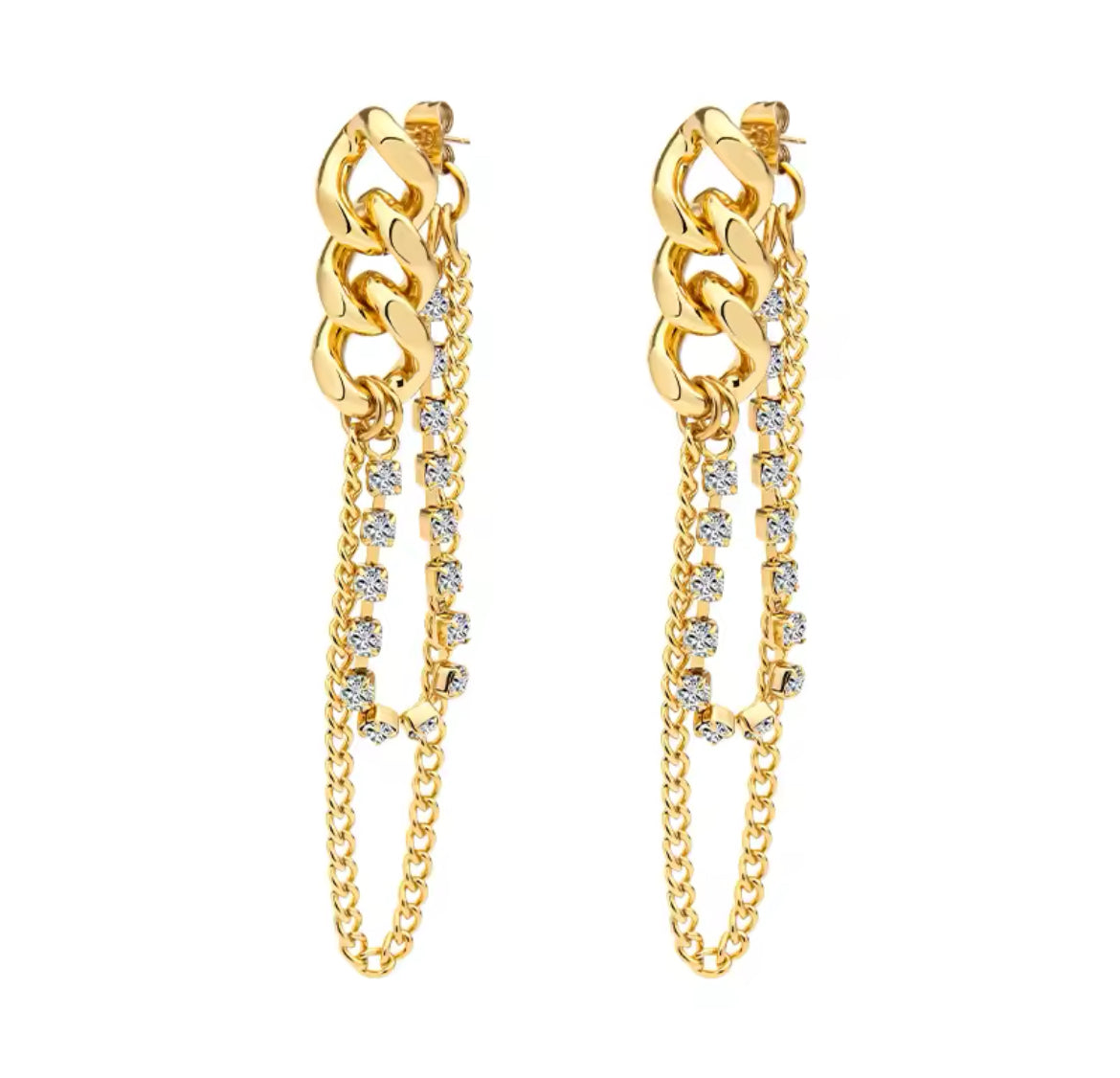 Danika Crystal Multi Chain Drop Earring