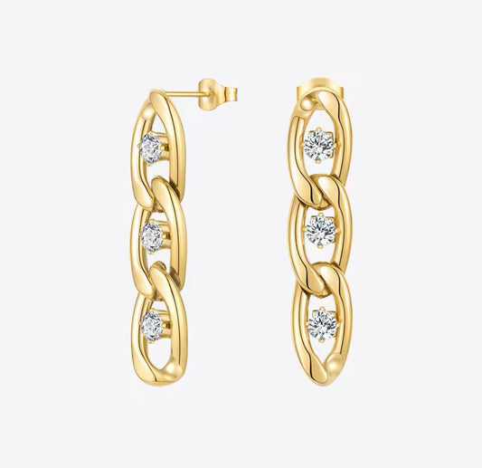 Amari Zircon Drop Link Earrings
