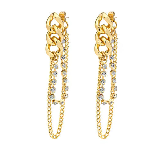 Danika Crystal Multi Chain Drop Earring