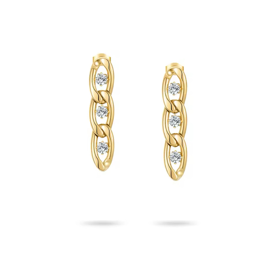 Amari Zircon Drop Link Earrings