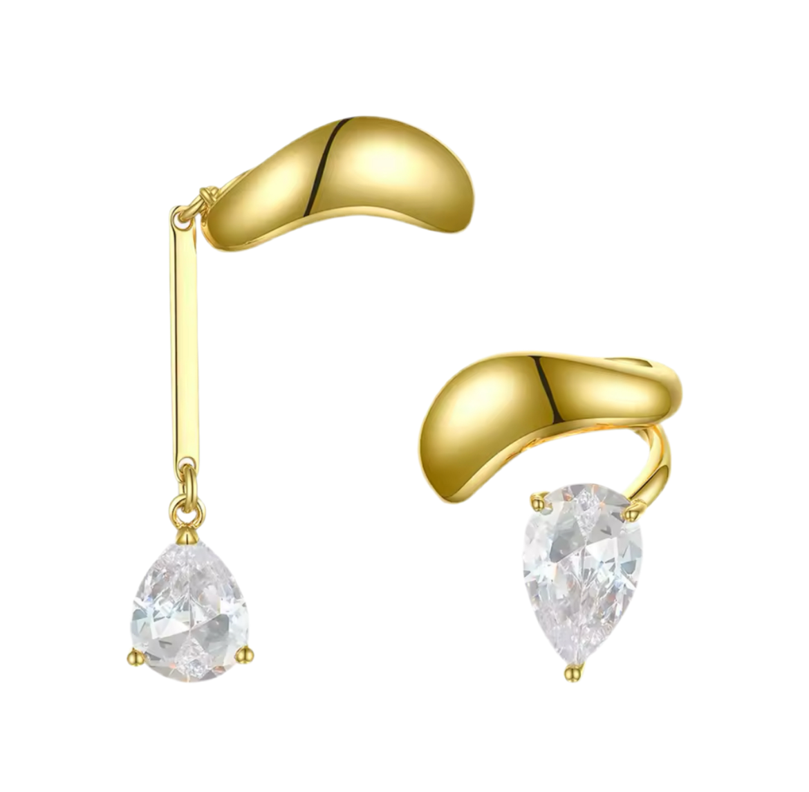 Calista Asymmetrical Water Droplets Crystal Cuff