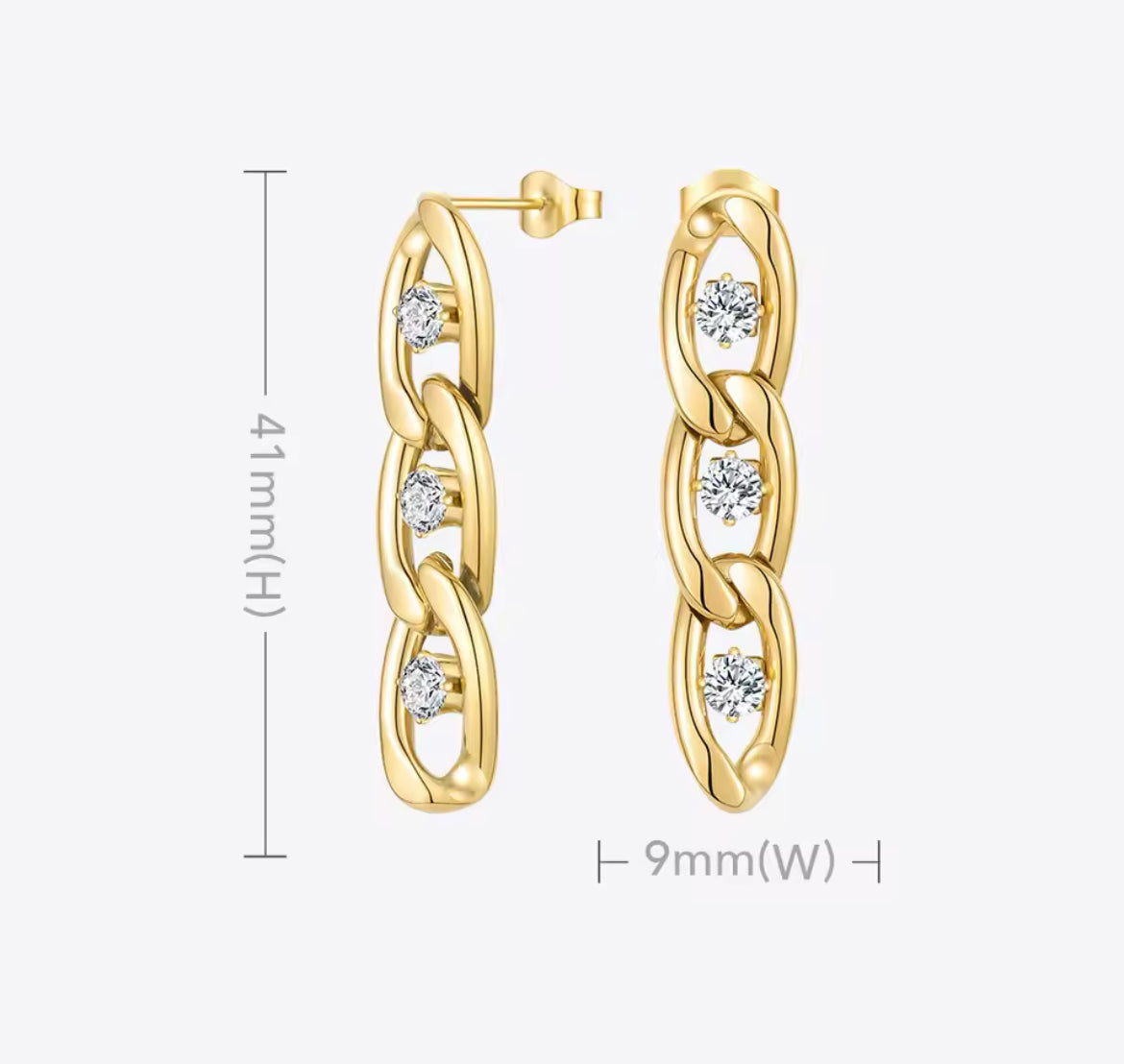 Amari Zircon Drop Link Earrings