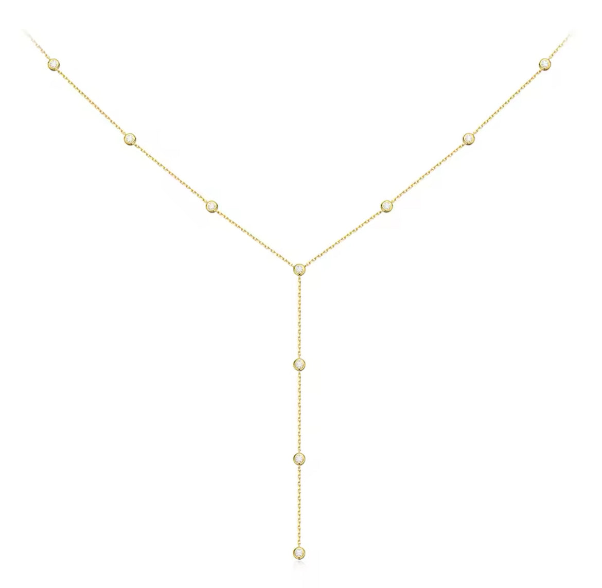 Aanya Moissanite Lariat Chain
