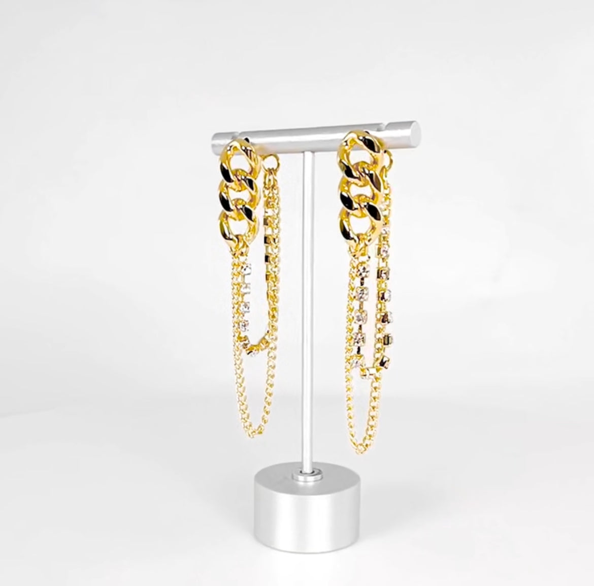 Danika Crystal Multi Chain Drop Earring