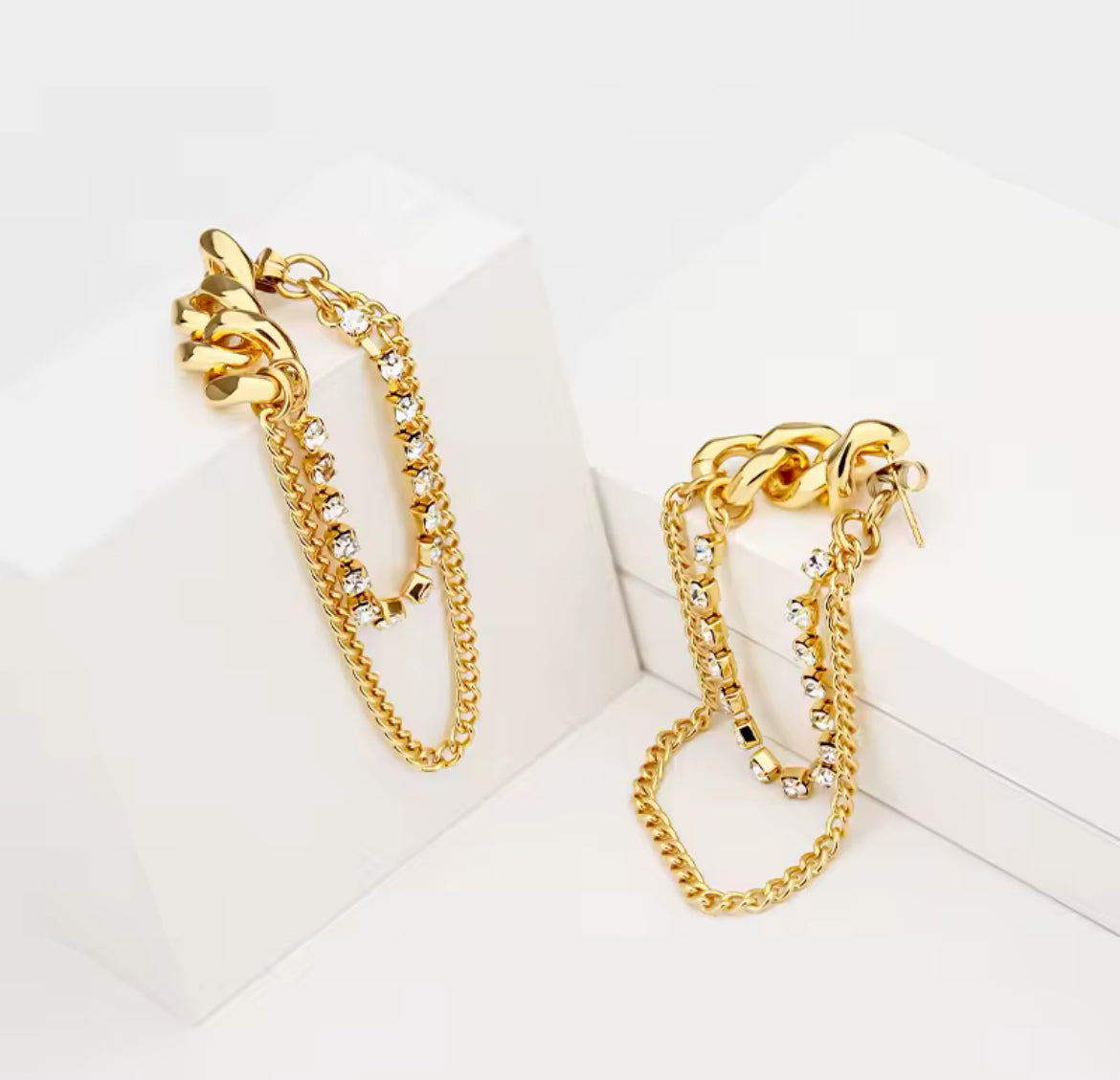 Danika Crystal Multi Chain Drop Earring